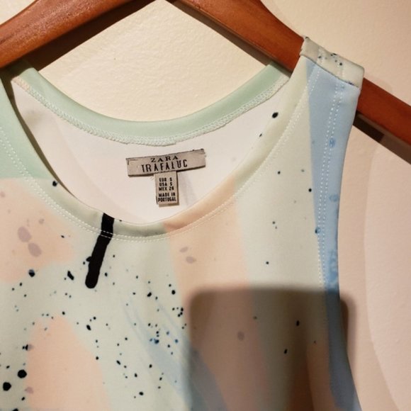 Zara Watercolor Bodycon Mini Dress small - Picture 4 of 5